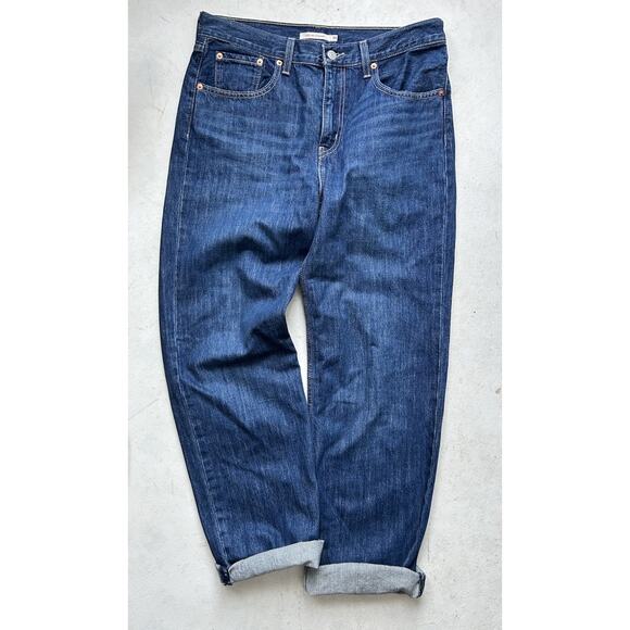 Levi's Women's Low Pro Straight Leg Mid Rise Zip Fly Jeans Denim Size 30 Blue - Picture 1 of 9